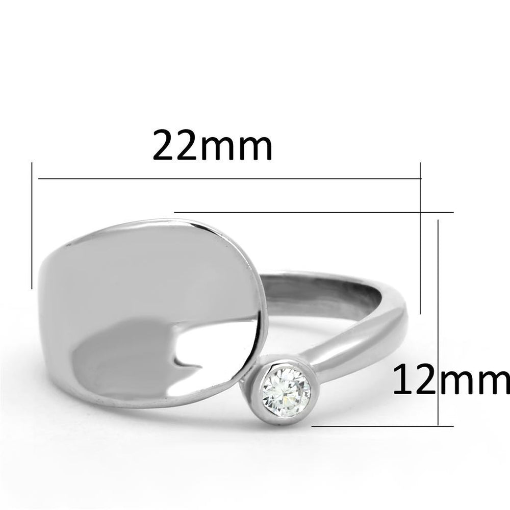 3W566 - Rhodium Brass Ring with AAA Grade CZ in Clear - Brand My Case