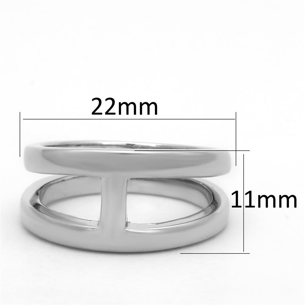 3W603 - Rhodium Brass Ring with No Stone - Brand My Case