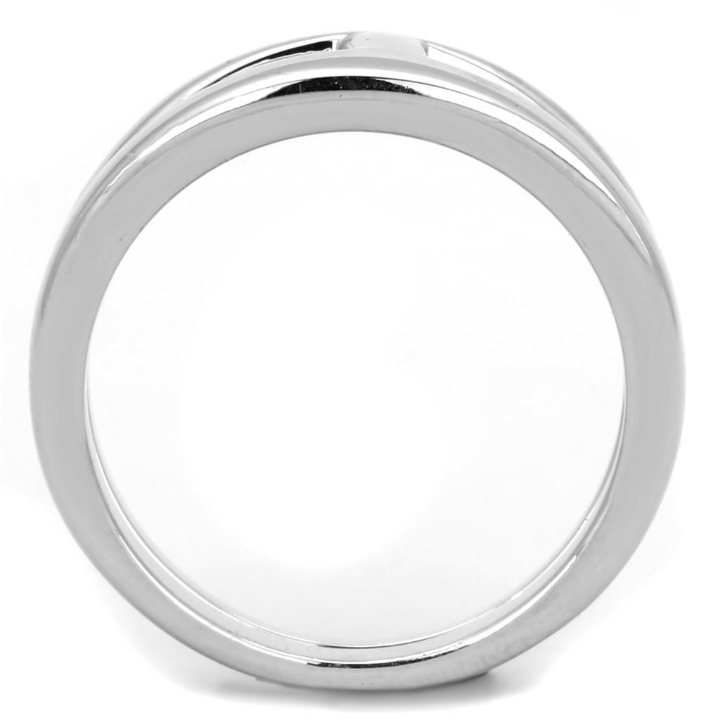 3W603 - Rhodium Brass Ring with No Stone - Brand My Case