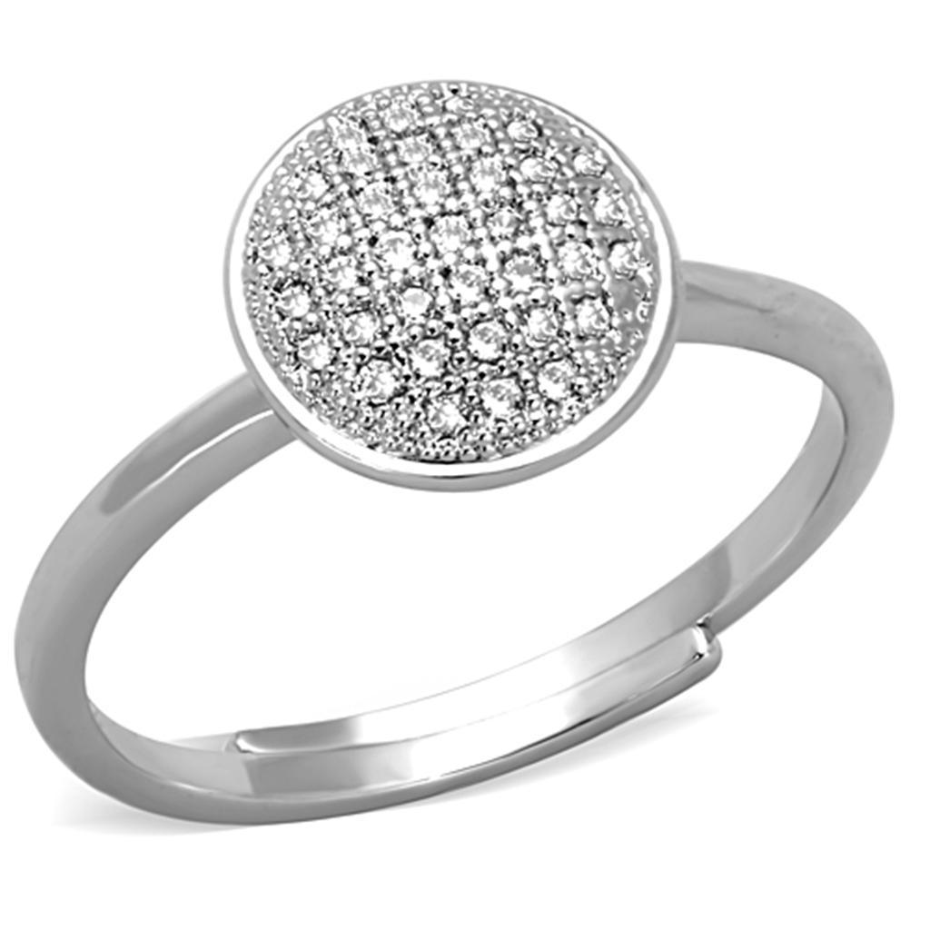 3W749 Rhodium Brass Ring with AAA Grade CZ in - Brand My Case