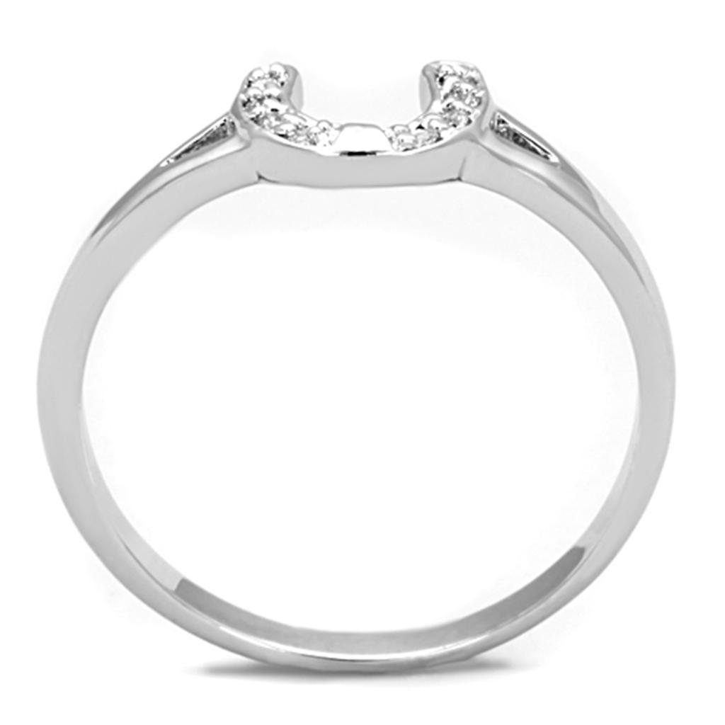 3W762 - Rhodium Brass Ring with AAA Grade CZ in Clear - Brand My Case