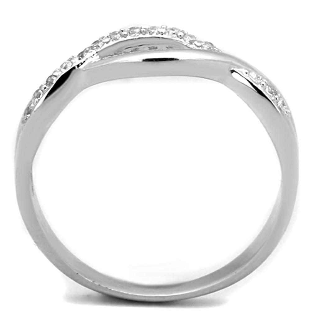 3W796 - Rhodium Brass Ring with AAA Grade CZ in Clear - Brand My Case