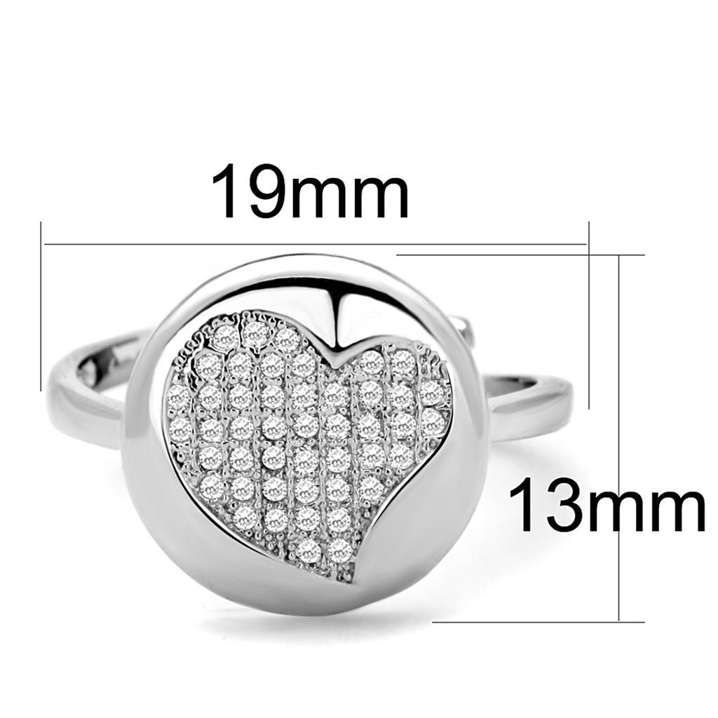 3W864 - Rhodium Brass Ring with AAA Grade CZ in Clear - Brand My Case