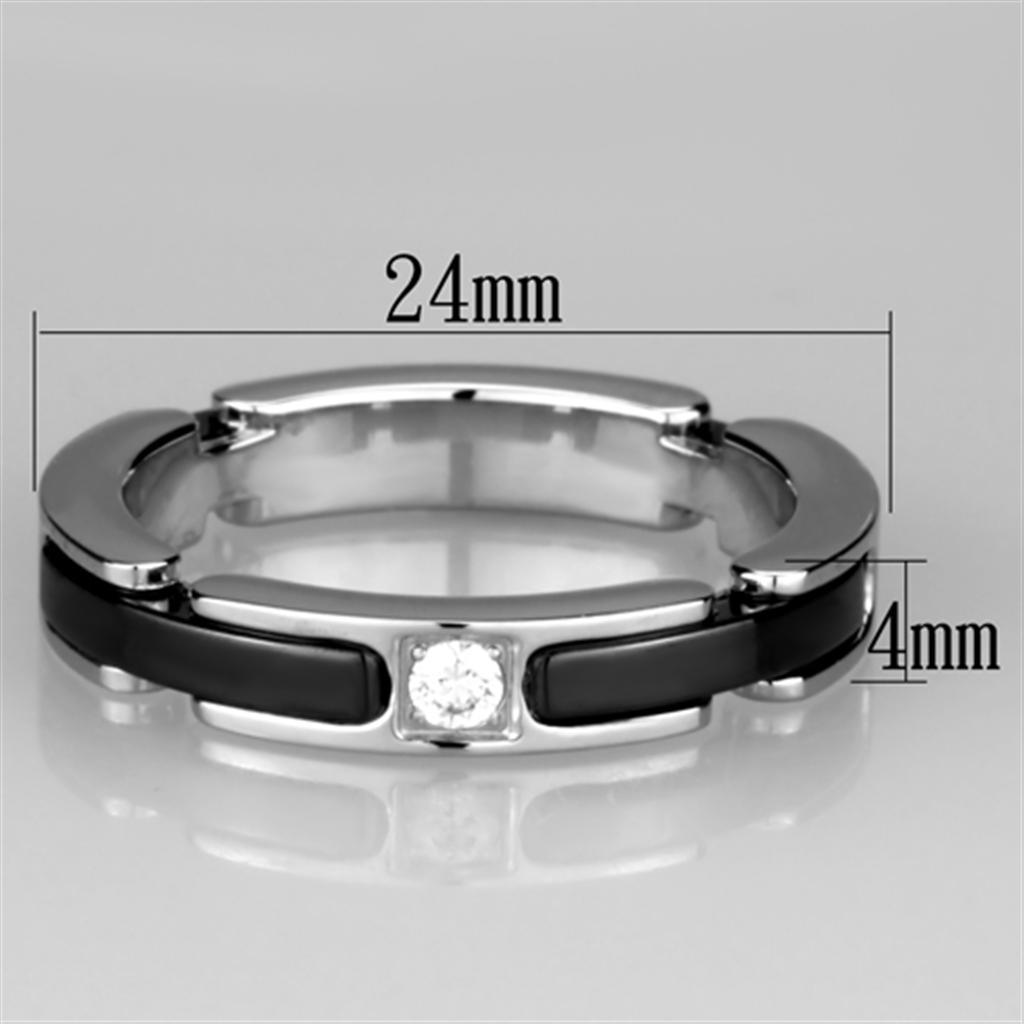 3W962 - High polished (no plating) Stainless Steel Ring with Ceramic - Brand My Case