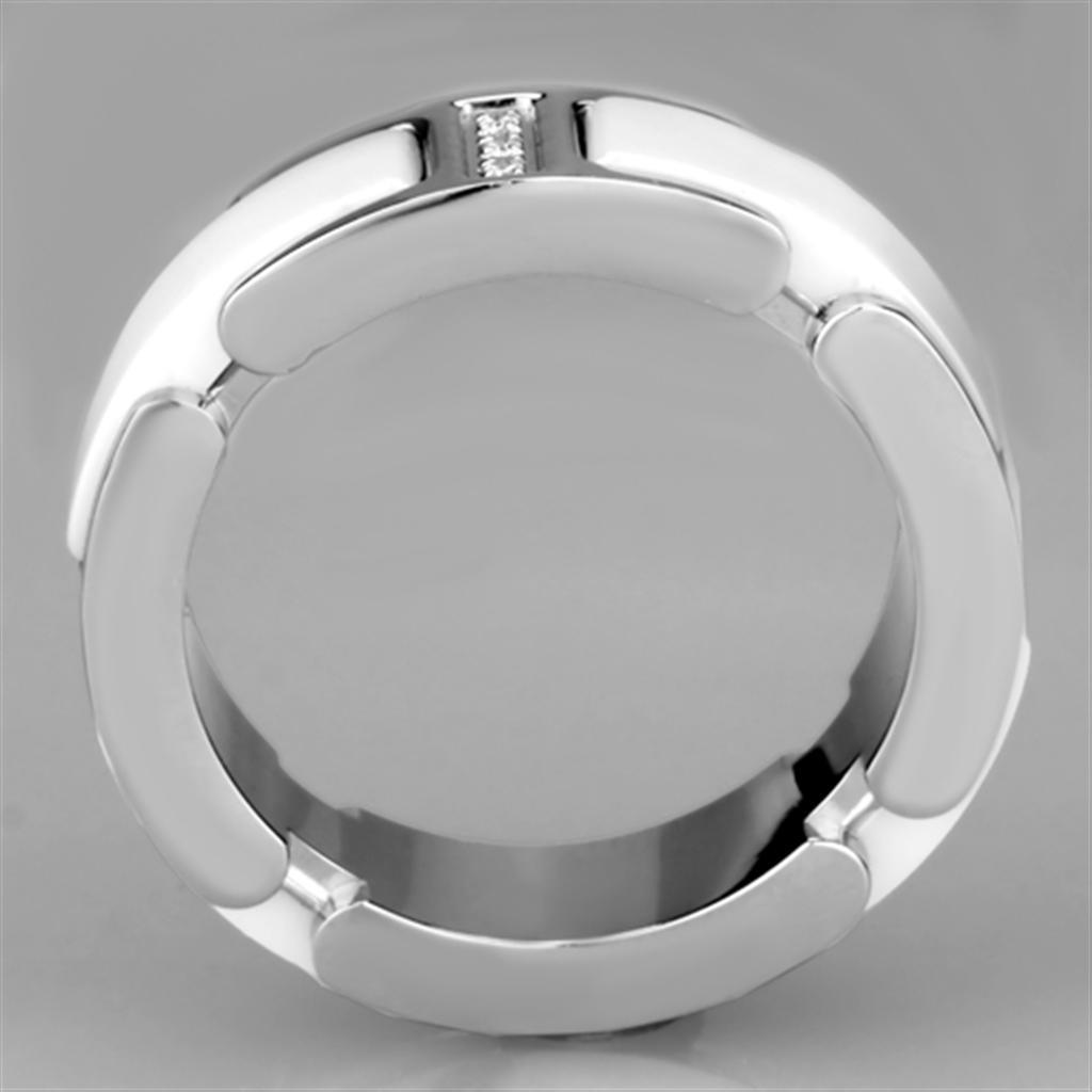 3W967 - High polished (no plating) Stainless Steel Ring with Ceramic - Brand My Case