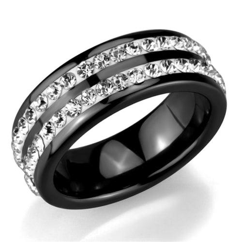 3W971 - High polished (no plating) Stainless Steel Ring with Ceramic - Brand My Case