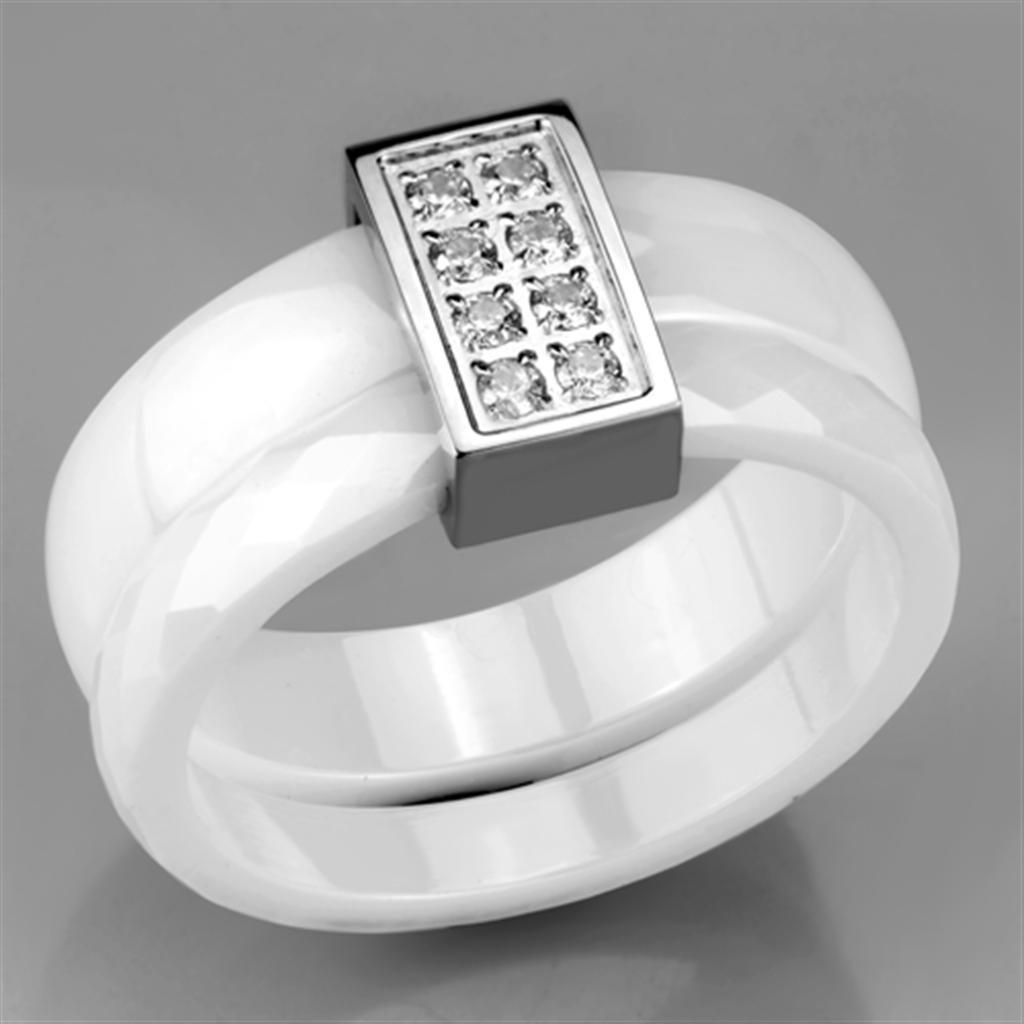 3W979 - High polished (no plating) Stainless Steel Ring with Ceramic - Brand My Case