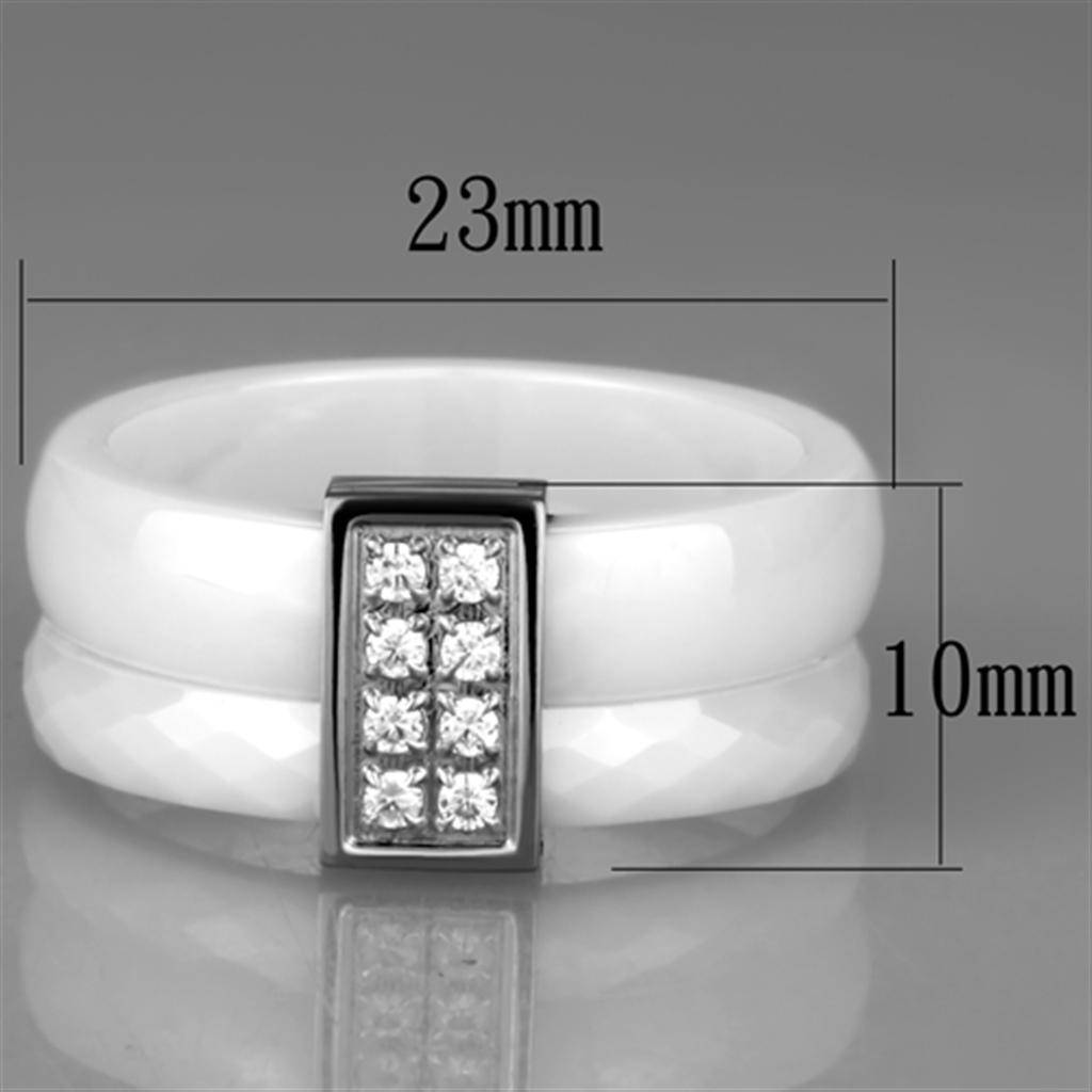 3W979 - High polished (no plating) Stainless Steel Ring with Ceramic - Brand My Case