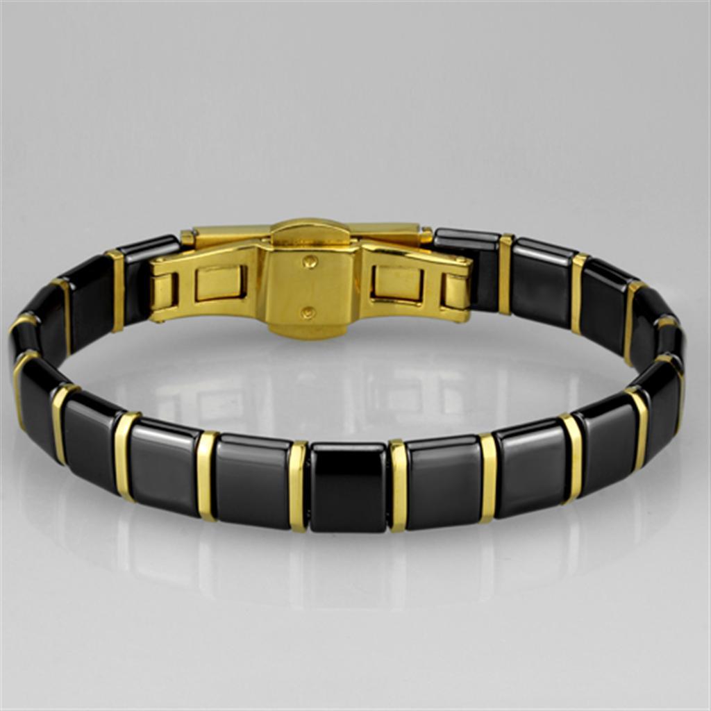 3W988 - IP Gold(Ion Plating) Stainless Steel Bracelet with Ceramic in - Brand My Case