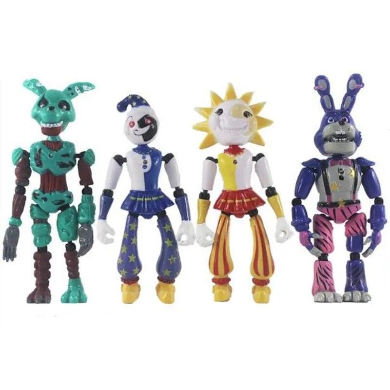 4 Pcs/Set Five Night At Freddy Anime Fnaf Final Boss Joints Can Move Bonnie Bear Action Figure Pvc Model Sundrop Freddy Toy Gift - Brand My Case