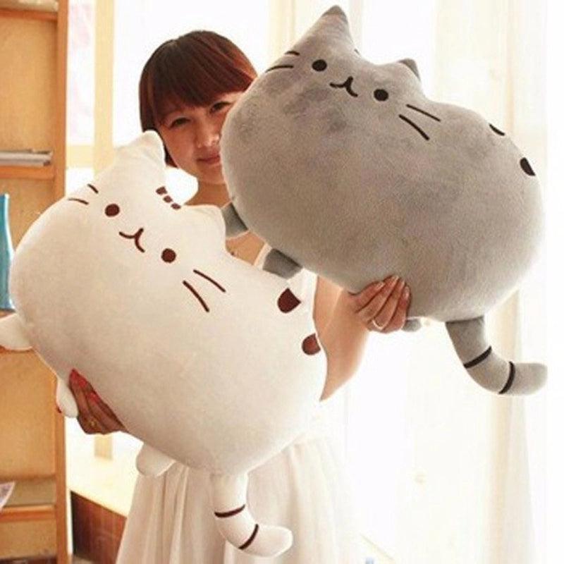 40*30cm Kawaii Cat Pillow With Zipper Only Skin Without PP Cotton Biscuits Plush Animal Doll Toys Big Cushion Cover Peluche Gift - Brand My Case
