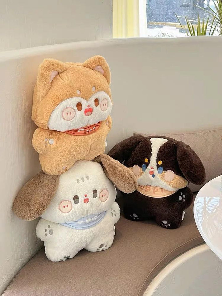 40cm Kawaii Cartoon Grey Cat Plush Toy Soft Stuffed Animal White Kitten Doll Huggable Pillow for Baby Children Gift Hand Towel - Brand My Case