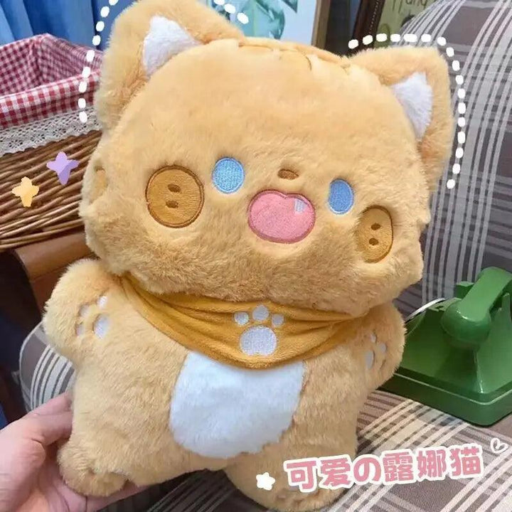 40cm Kawaii Cartoon Grey Cat Plush Toy Soft Stuffed Animal White Kitten Doll Huggable Pillow for Baby Children Gift Hand Towel - Brand My Case