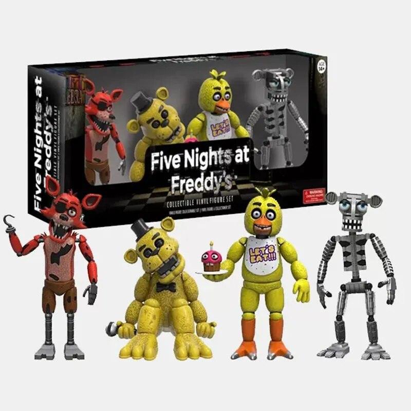 4pcs/set FNAF Five Nights Security Breach Freddy Action Figures Bonnie Foxy Toy 5 Fazbear Bear Doll Model Toys Gift For Children - Brand My Case