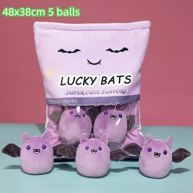 5 Balls Scary Bat Animal Balls Plush Pillow Snack Food Plushie Peluche Halloween's Day Party Prop Squishy Mini Dolls Kids Gift - Brand My Case