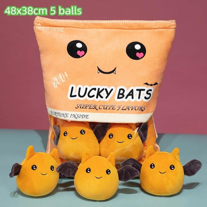 5 Balls Scary Bat Animal Balls Plush Pillow Snack Food Plushie Peluche Halloween's Day Party Prop Squishy Mini Dolls Kids Gift - Brand My Case