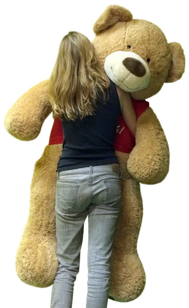 5 Foot Giant Teddy Bear Soft 60 Inch, Wears Removable T-shirt I LOVE - Brand My Case