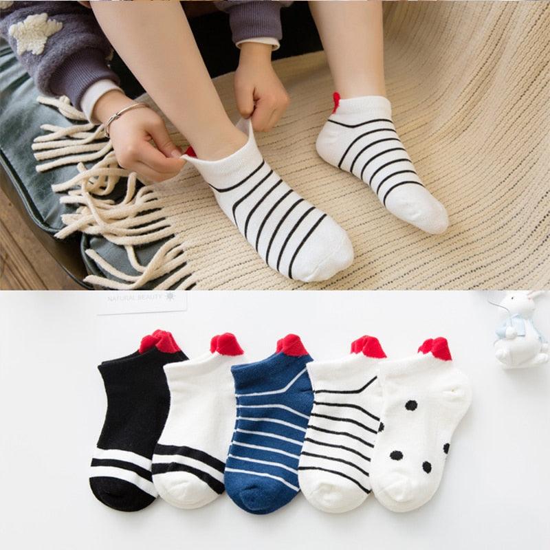 5 pair 1 to 12 Yrs Cotton Children's Socks Stereo Animals Summer Thin Kids' Mesh Socks Cute Girls Boys 100% cotton Socks - Brand My Case