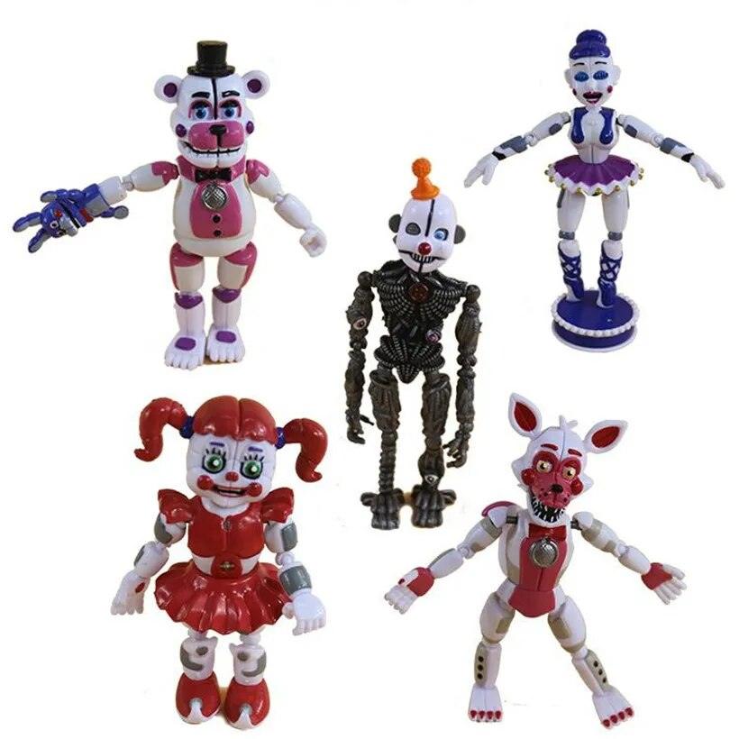 5 Pcs/Set Five Night At Freddy Fnaf Game Sister Girls Style Action Figure Model Anime Bonnie Bear Foxy Freddy Toys Child Gifts - Brand My Case