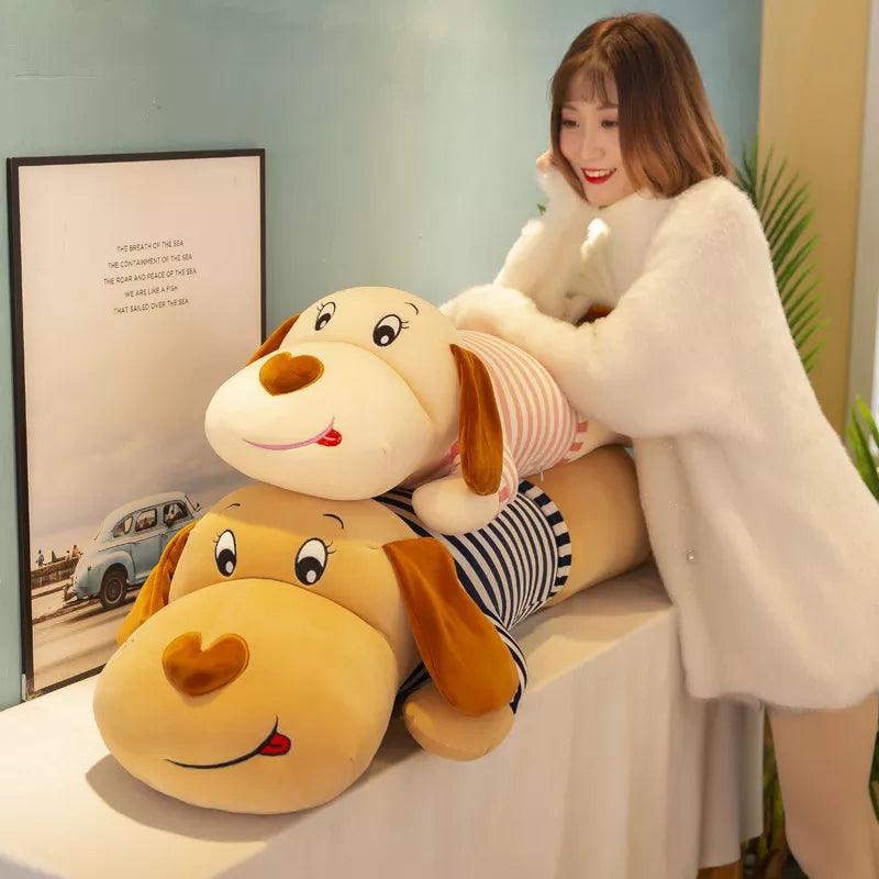 50-130cm New Soft Body Couple Striped Big Dog Doll Stuffed Animal Home Decoration Sofa Pillow Children Girl Holiday Gift Toys - Brand My Case