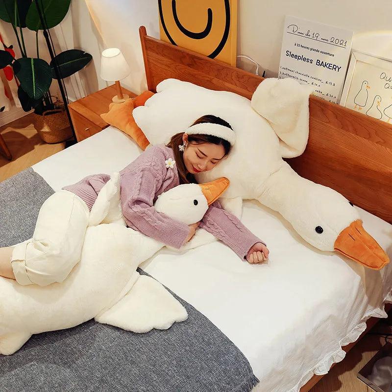50-190cm Cute Big White Goose Plush Toy Kawaii Huge Duck Sleep Pillow Cushion Soft Stuffed Animal Doll Birthday Gift for Girl - Brand My Case