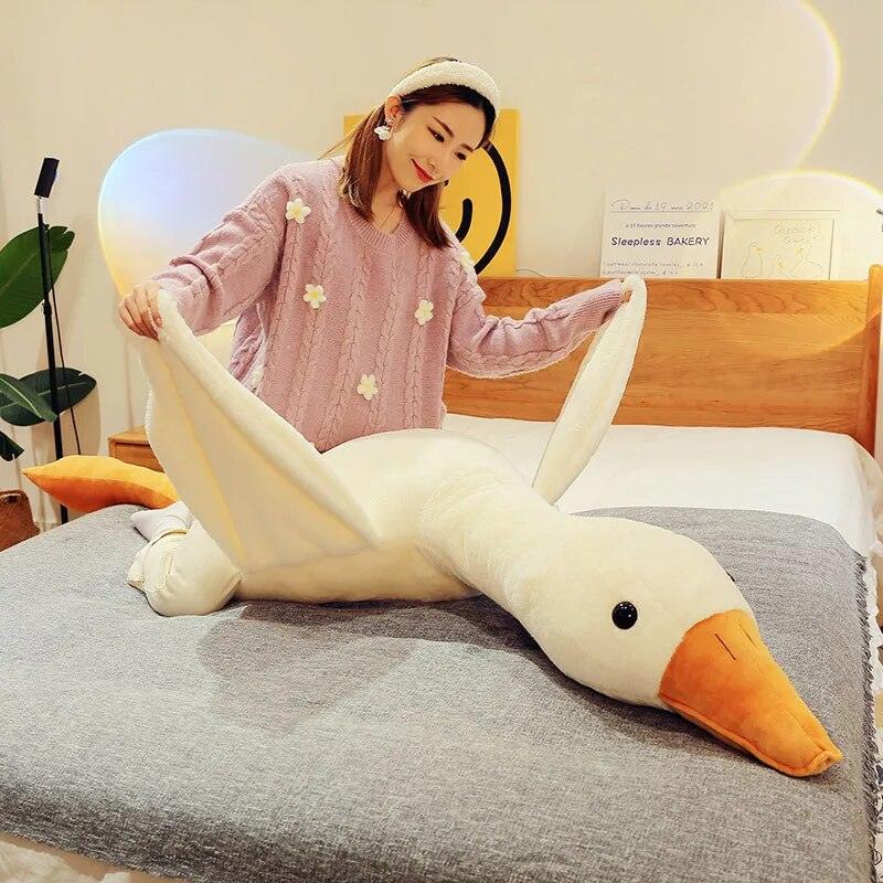 50-190cm Cute Big White Goose Plush Toy Kawaii Huge Duck Sleep Pillow Cushion Soft Stuffed Animal Doll Birthday Gift for Girl - Brand My Case
