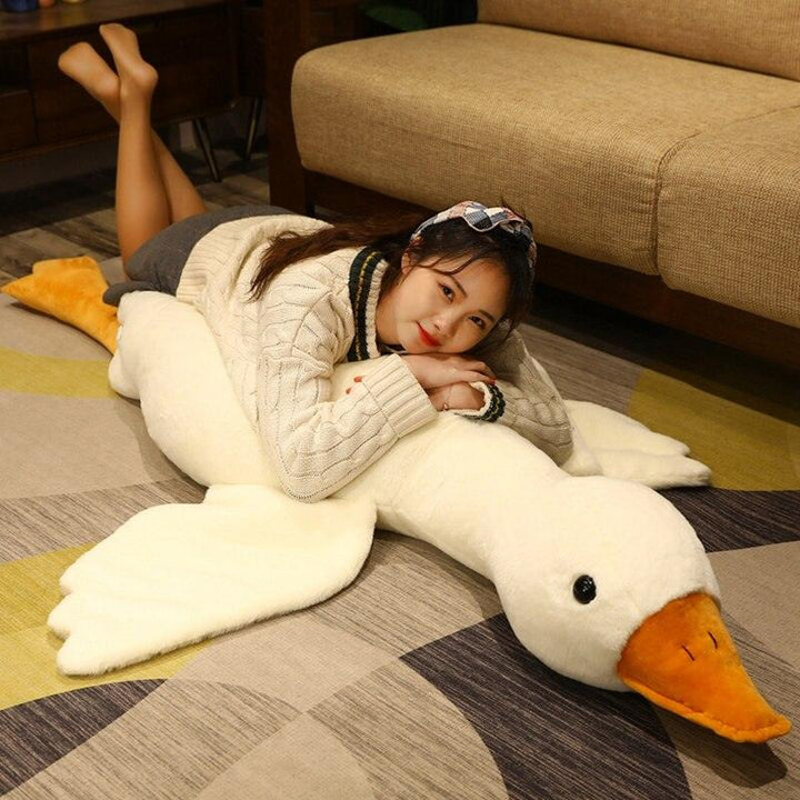 50-190cm Giant Duck Plush Toys Fluffy Sleep Pillow Cute Animal Stuffed Swan Goose Soft Dolls Floor Mat Kids Girls Birthday Gift - Brand My Case