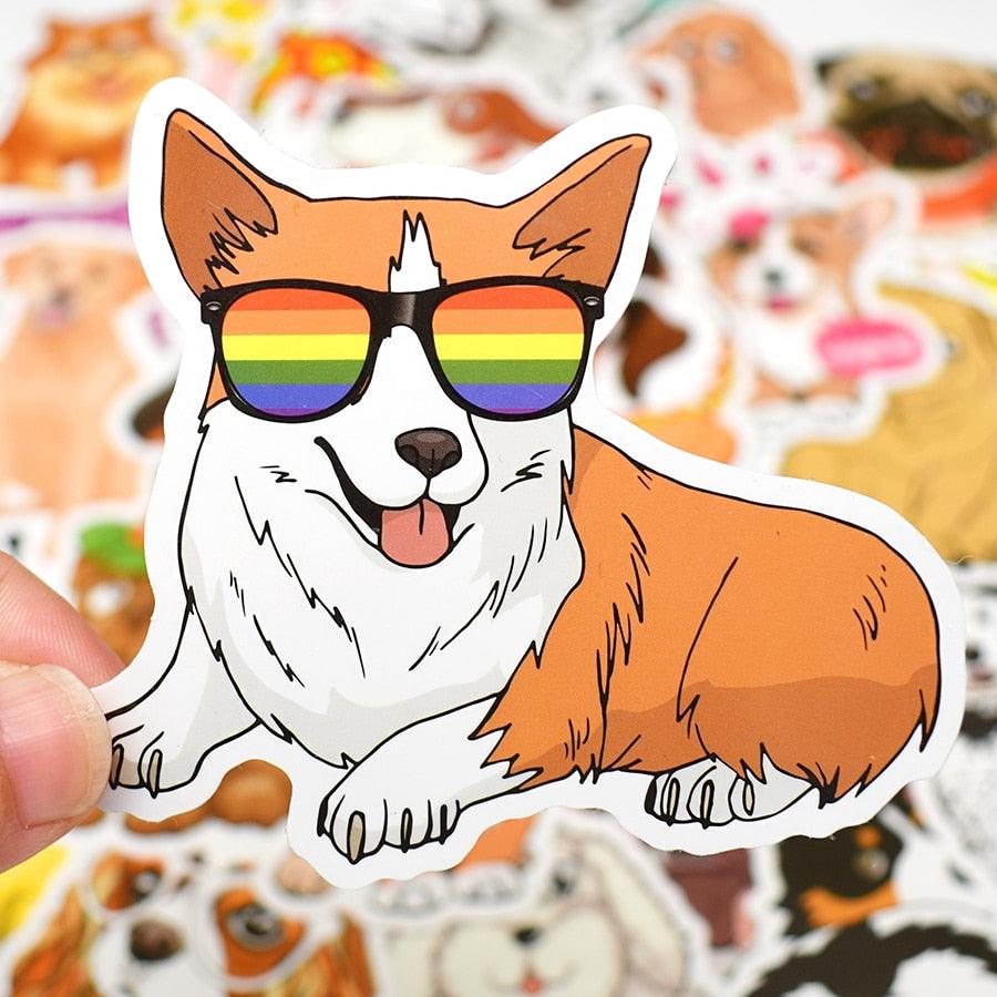 50 PCS Cartoon Stickers Dog Cute Different Style Dogs Sticker Animals Funny Corgi On Laptop Phone Pet Supplies Party Kids Gifts - Brand My Case