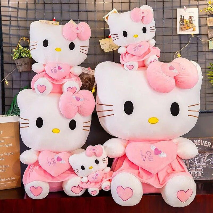 55cm Sanrio Anime Kawaii Hello Kitty Plush Toy Pink Bowknot Dress Peluche Doll Cute Decorate Pillow Children Birthday Xmas Gifts - Brand My Case