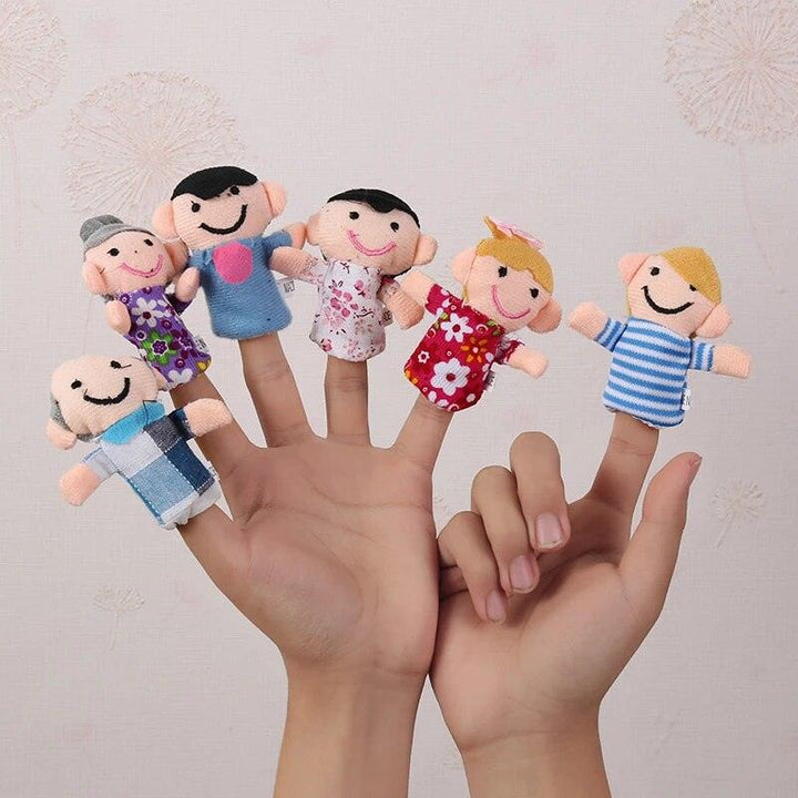 6-12Pcs Baby Plush Toy Cartoon Animal Family Finger Puppet Role Play Tell Story Cloth Doll Educational Toys For Children Kids - Brand My Case
