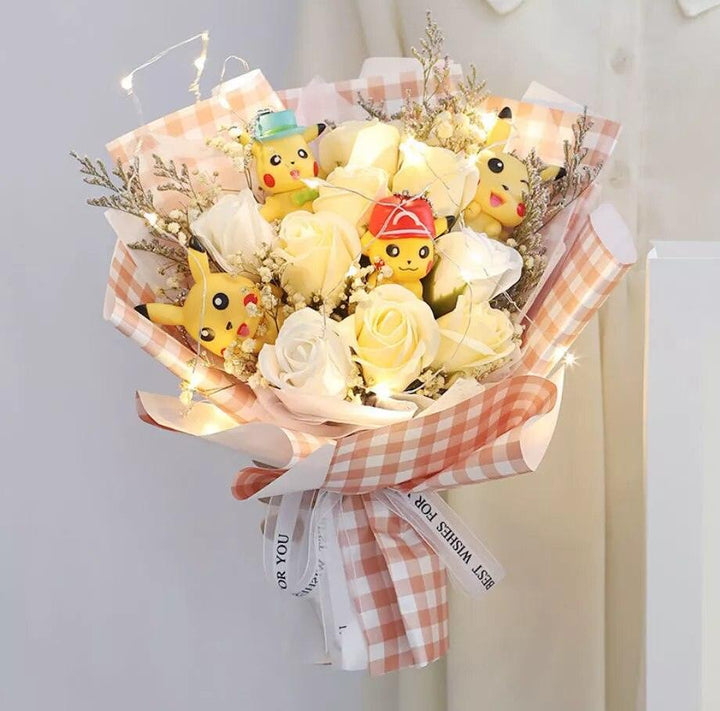 6 Cats Sanrio Anime Hello Kitty Bouquet Plush Stuffed Doll Kawaii Soap Flower Gift Box Rose Flower Cartoon Valentine's Day Gifts - Brand My Case