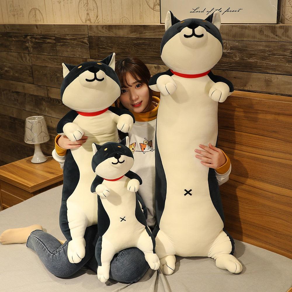60-120cm Cute Shiba Inu Dog &amp; Cat Plush Toys Stuffed Long Animals Sleep Boyfriend Pillow Doll Office Cushion Kids Girls Gift - Brand My Case
