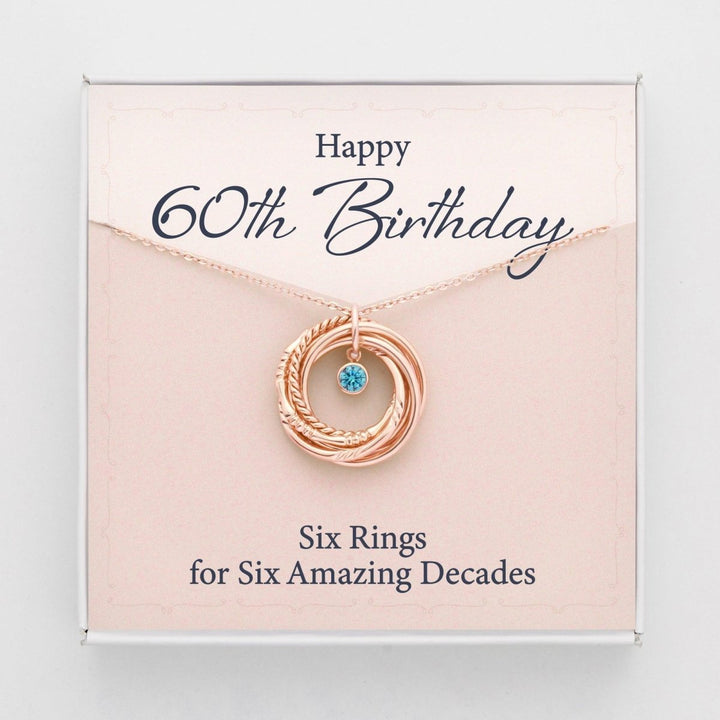 60th Birthday Gift For Woman, Birthday Gift For Mom, 6 Rings 6 Decades - Brand My Case