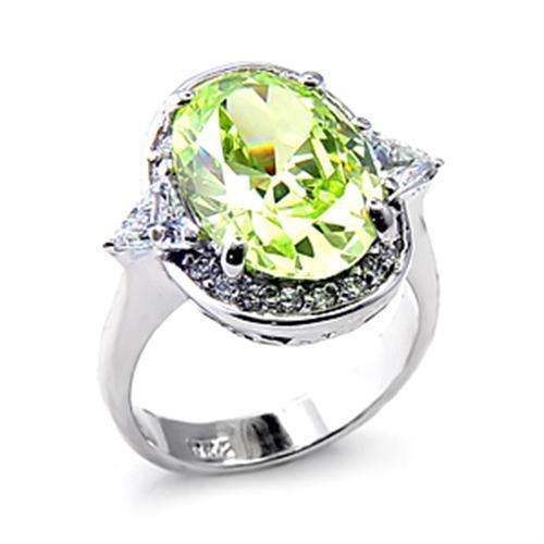 6X187 - Rhodium 925 Sterling Silver Ring with AAA Grade CZ in Apple G - Brand My Case