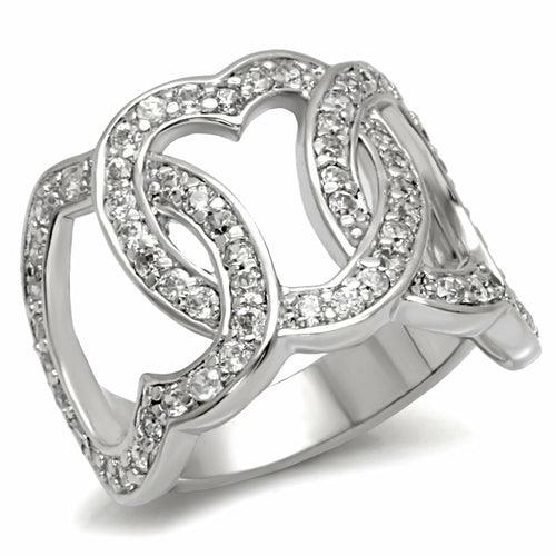 7X014 - Rhodium Brass Ring with AAA Grade CZ in Clear - Brand My Case