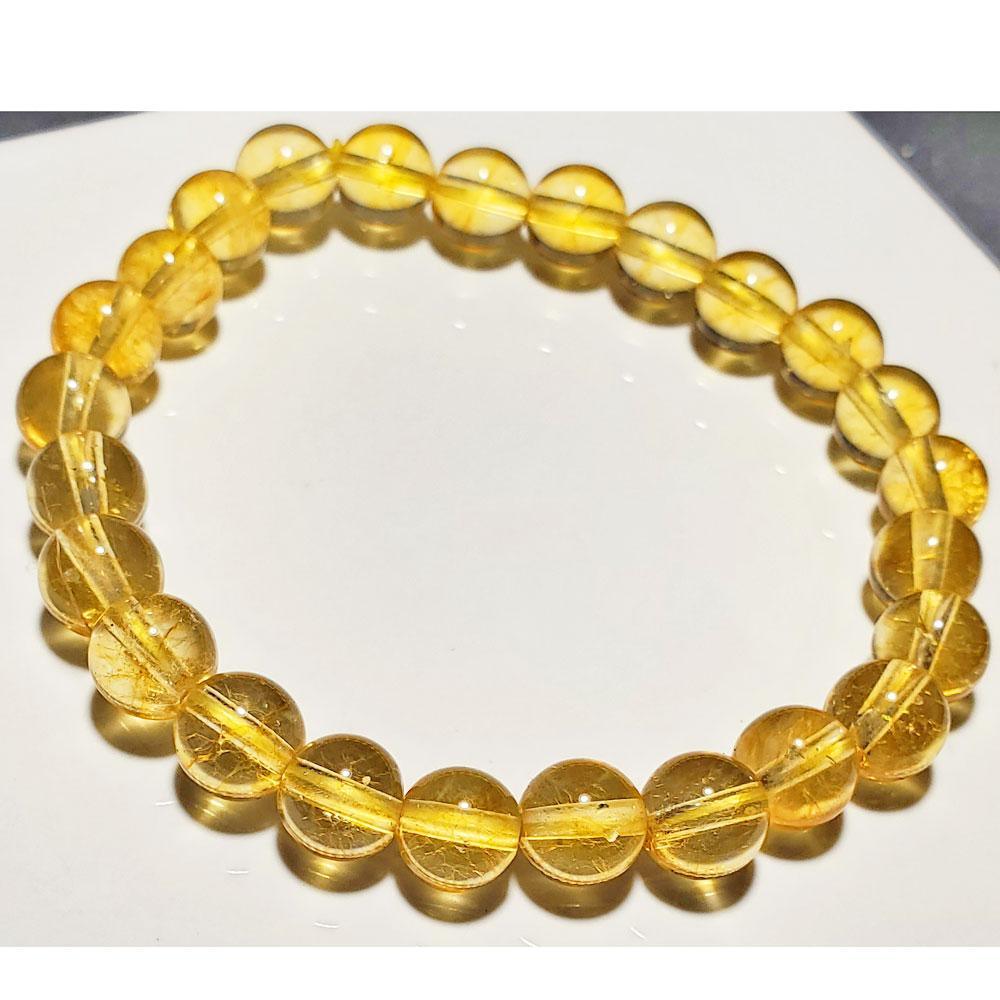 8mm Citrine Beaded Elastic Stretch Bracelet - Brand My Case