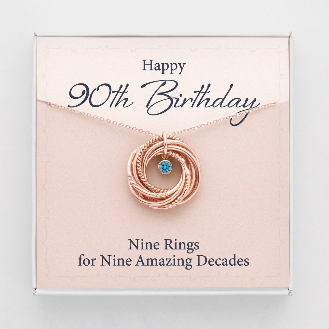 9 Ring 9 Decades, 90th Birthday Gift For Nana, Birthday Gift For Mom - Brand My Case