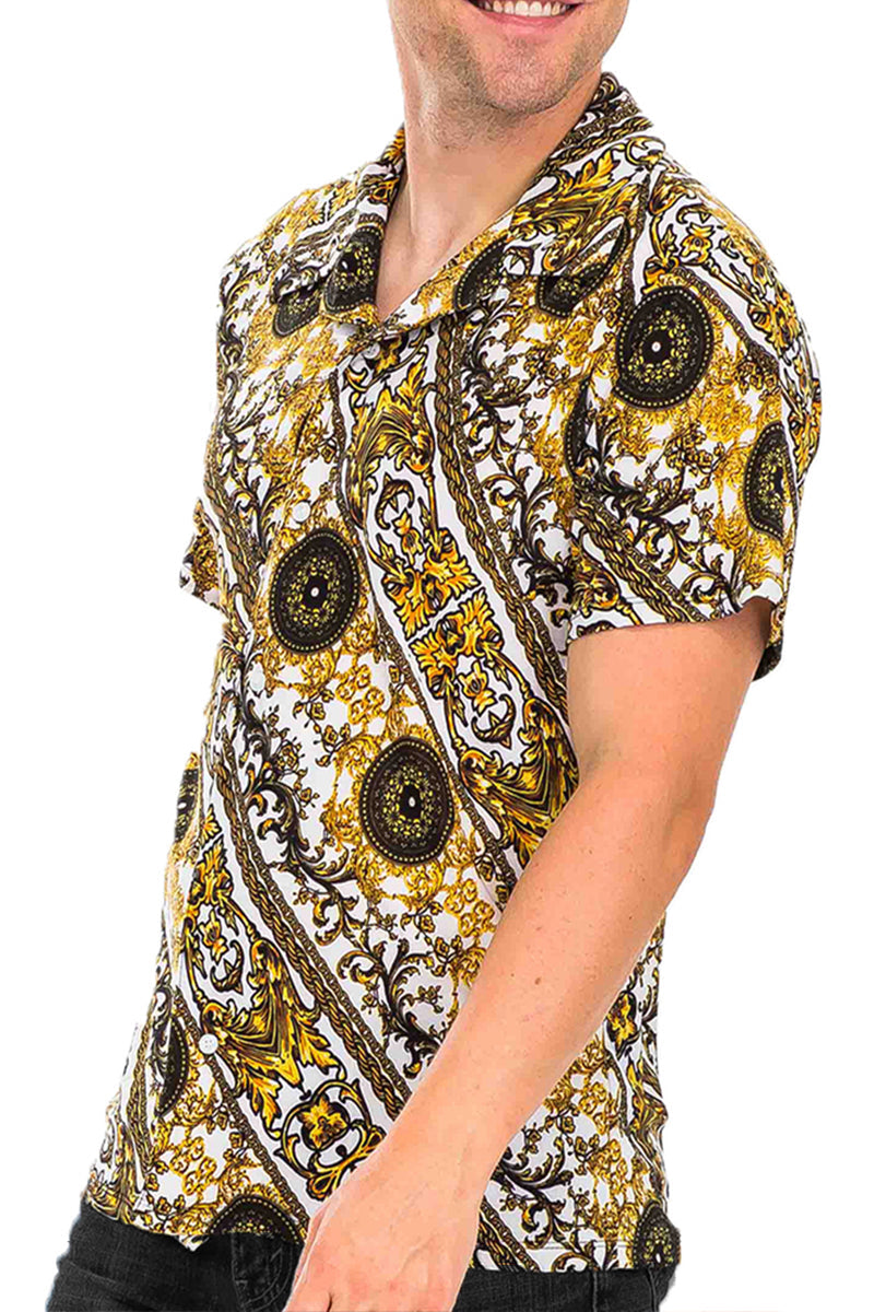 Medallion Print Button Up