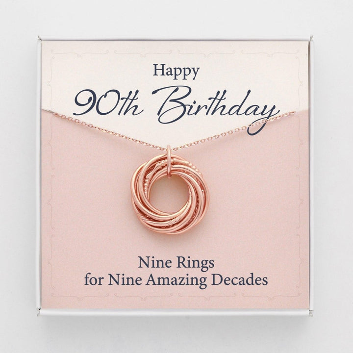 90th Birthday Gift For Nana, Birthday Gift For Mom, 9 Ring 9 Decades - Brand My Case