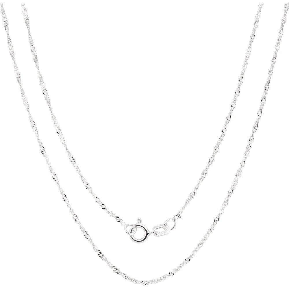 925 Sterling Silver Singapore Chain Necklace - Brand My Case