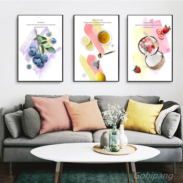 Fresh Fruit Poster Art Painting Nordic Canvas