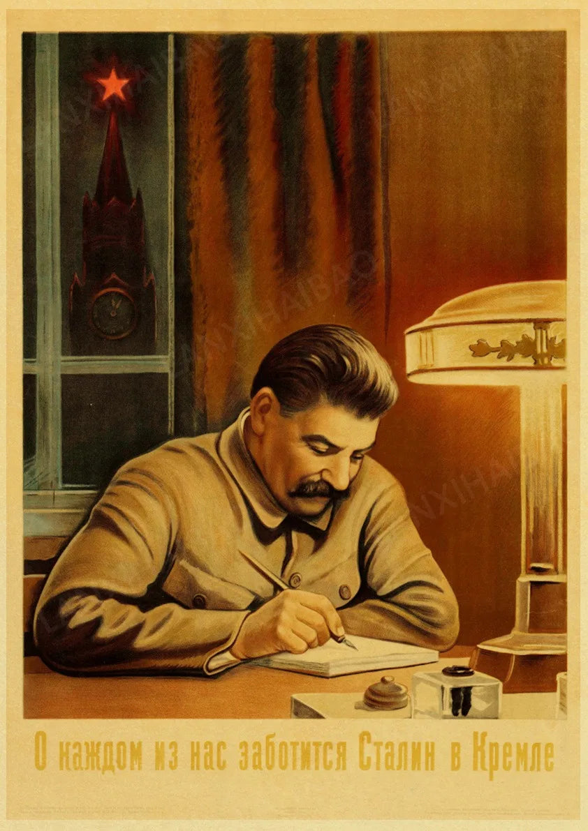 Buy 3 Get 1 Free Stalin USSR CCCP Poster High Quality Prints and Posters Wall Art Retro Painting for Home Room Wall Decor