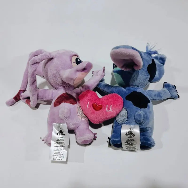 Stitch and Angel Holding Loving Couple Plush Toys Stuffed Soft Doll For Girl Gift