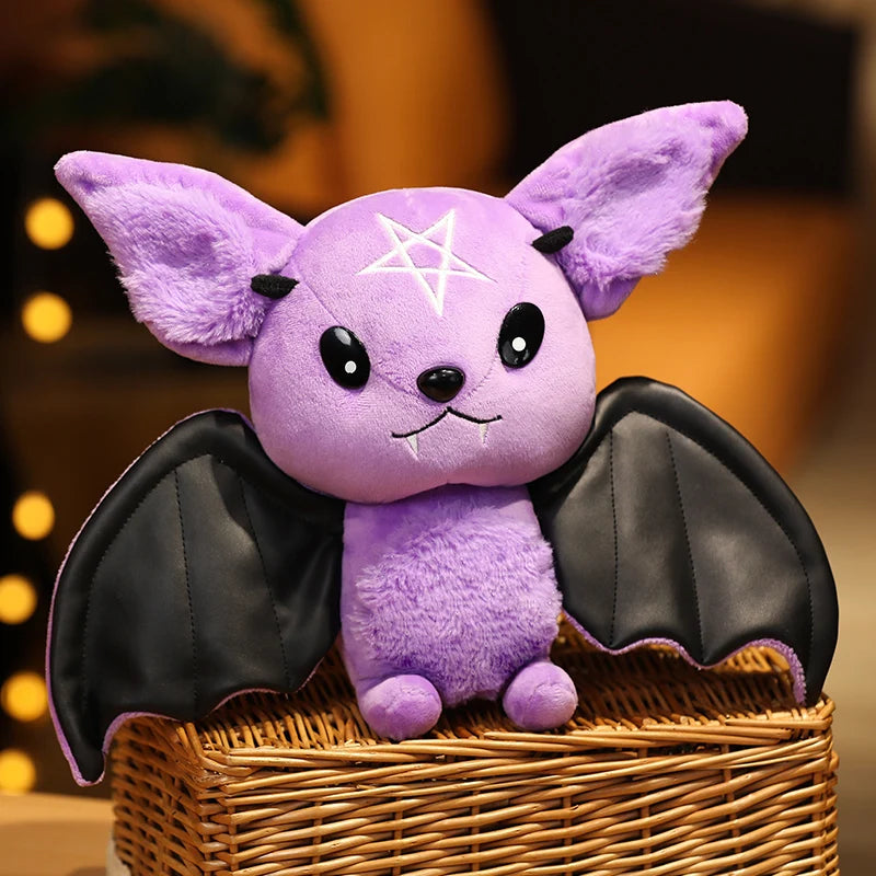 Dark Series Vampire Plush Bat Toy Pentacle Moon Bat Doll Stuffed Gothic Rock Style Bag Halloween Plush Kids Toy Home Decor