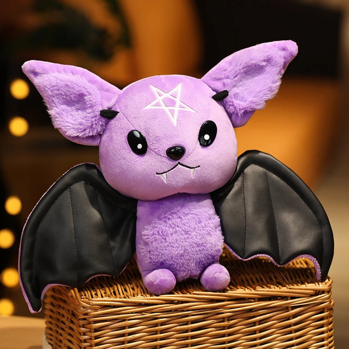 Dark Series Vampire Plush Bat Toy Pentacle Moon Bat Doll Stuffed Gothic Rock Style Bag Halloween Plush Kids Toy Home Decor