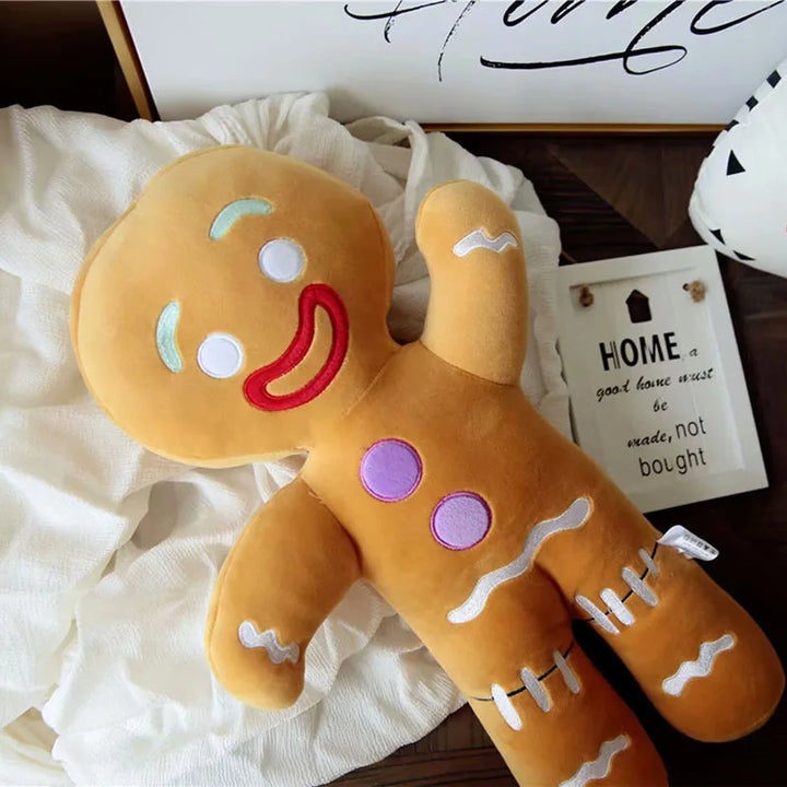 Cute Gingerbread Man Plush Toy Baby Appease Doll Biscuits Man Pillow Cushion Reindeer Home Decor Toy for Children Christmas Gift