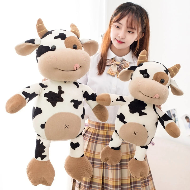 Kawaii Cow Plush Toy Cute Cattle Plushie Soft Stuffed Animals Doll Kids Toys Birthday Gift for Children