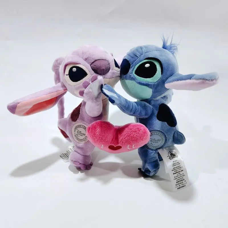 Stitch and Angel Holding Loving Couple Plush Toys Stuffed Soft Doll For Girl Gift