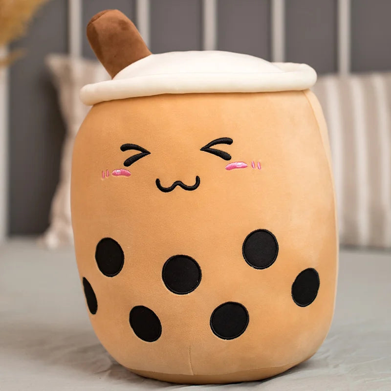 23cm Kawai Milk Tea Cup Plush Toy Stuffed Food Fruit Boba Doll Ultrasoft Stuffed Plush Tea Shop Kids Toys Birthday Gift