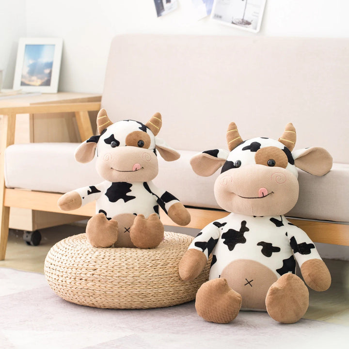 Kawaii Cow Plush Toy Cute Cattle Plushie Soft Stuffed Animals Doll Kids Toys Birthday Gift for Children